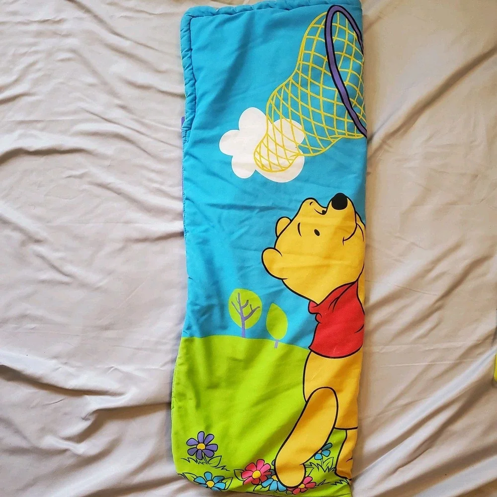 Vintage 90s Disney‎ Winnie The Pooh Kids Small Sleeping Bag 30.5 Inches Long